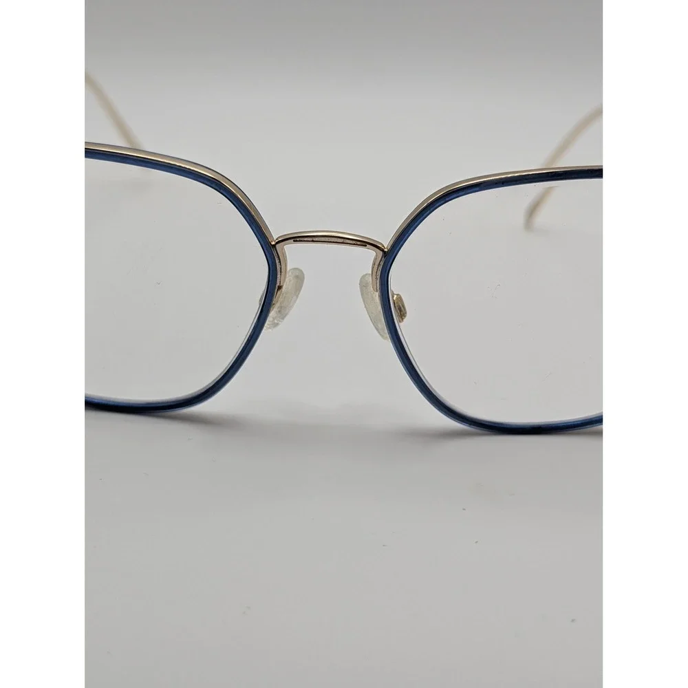 Rag & Bone RNB3028 Blue Gold Eyeglasses Frames Only 55-17 Geometric Metal Womens